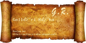 Gelléri Réka névjegykártya